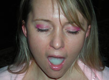 big mouthful for blonde milf