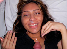 latina wife surprised with a facial